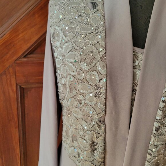 R & M Richards Jacket size 10 Mocha Mother Of Bride Formal - Picture 2 of 4